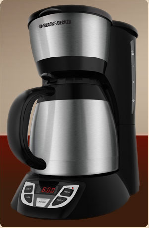 BLACK & DECKER Black 8-Cup Programmable Coffee Maker at