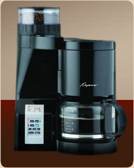 Capresso coffee maker with grinder top