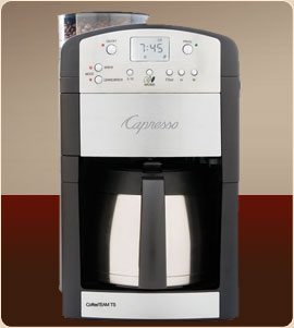 Capresso 465 CoffeeTeam TS 10-Cup Digital Coffeemaker with Conical Burr Grinder and Thermal Carafe