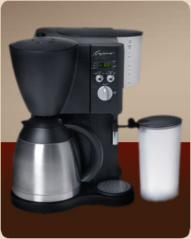 Capresso 471.01 Coffee tec Digital 10-Cup Coffee Maker with Stainless-Steel Vacuum Carafe and Frothxpress