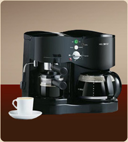 Mr. Coffee ECM21 4-Shot Espresso Machine and 8-Cup Coffee Maker Combo