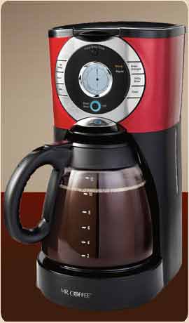 Mr. Coffee 12 Cup Programmable Red Coffee Maker 