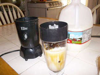 Gather your ingredients for Frappuccino