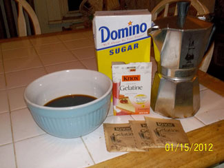 Gather your ingredients for Coffee Gelatin