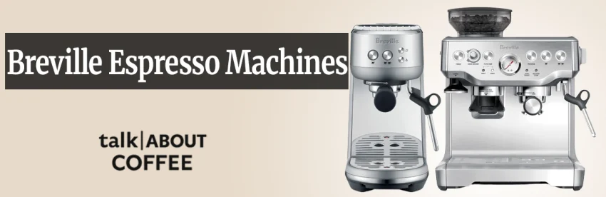 A Breville Bambino espresso machine pulling a shot of espresso with crema into a white porcelain cup