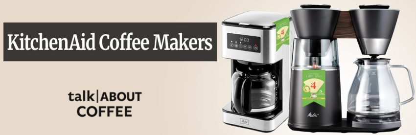 A Melitta cone-filter pour-over with a brown number 4 paper filter and ground coffee, gooseneck kettle pouring hot water