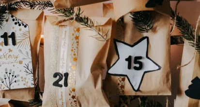 Coffee advent calendar with numbered compartments holding different coffee bean samples